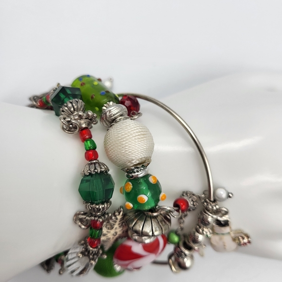 3 Christmas Charm Bracelet Stack - Picture 4 of 7